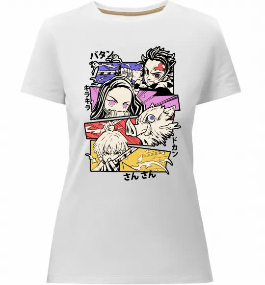 Жіноча преміум футболка Demon Slayer Manga Білий фото