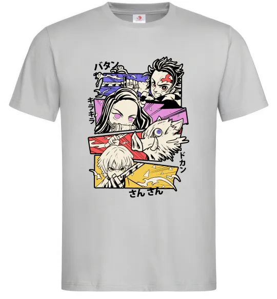 Чоловіча футболка Demon Slayer Manga Сірий фото