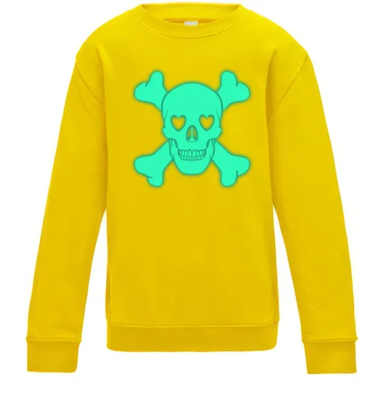 Детский Свитшот Череп люмінесцентний Солнечно желтый фото
