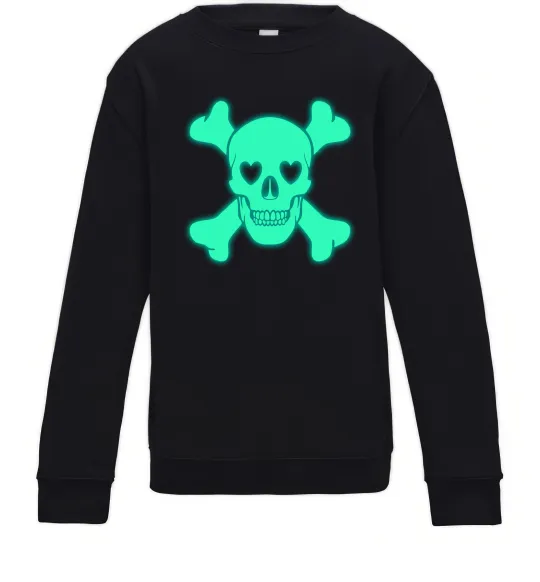 Детский Свитшот Череп люмінесцентний Черный фото