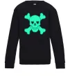 Детский Свитшот Череп люмінесцентний Черный фото