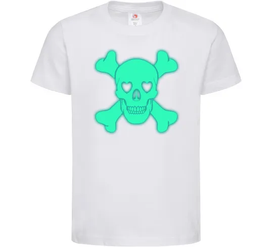 Детская футболка Череп люмінесцентний Белый фото