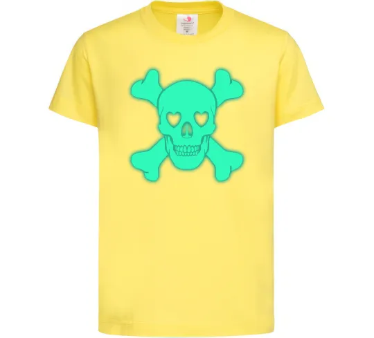 Детская футболка Череп люмінесцентний Лимонный фото