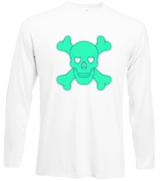 Лонгслів Череп люмінесцентний Білий фото