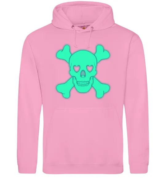 Мужская толстовка (худи) Череп люмінесцентний Розовый фото