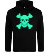 Чоловіча толстовка (худі) Череп люмінесцентний Чорний фото
