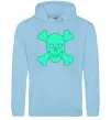 Мужская толстовка (худи) Череп люмінесцентний Голубой фото