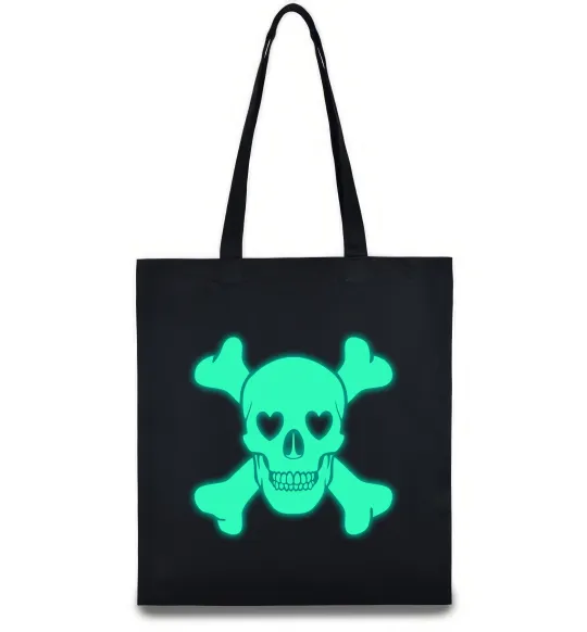 Еко-сумка Череп люмінесцентний Чорний фото
