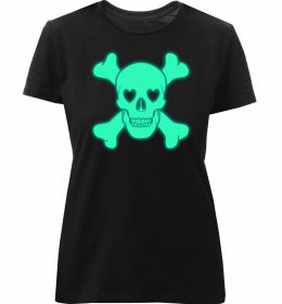 Жіноча преміум футболка Череп люмінесцентний