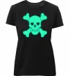 Женская премиум футболка Череп люмінесцентний Черный фото