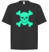 Футболка Оверсайз Череп люмінесцентний Черный фото