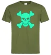 Мужская футболка Череп люмінесцентний Оливковый фото