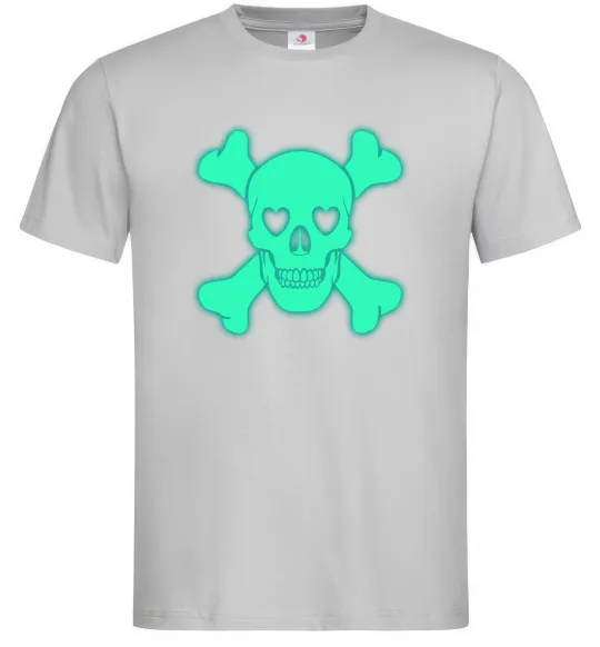 Мужская футболка Череп люмінесцентний Серый фото