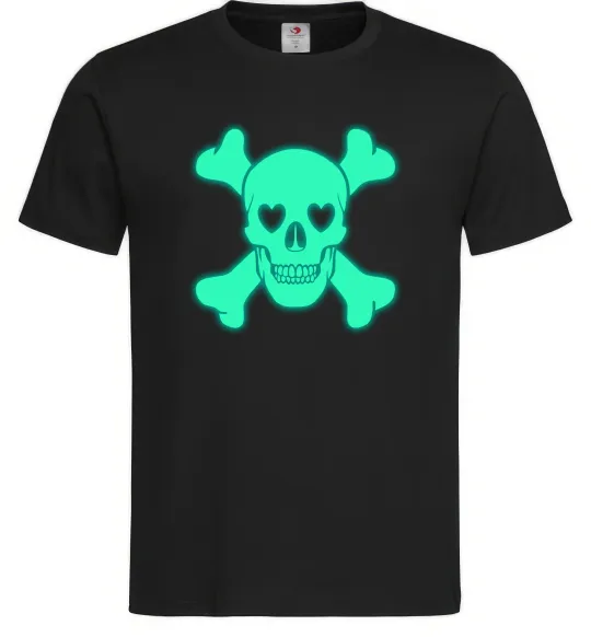 Мужская футболка Череп люмінесцентний Черный фото