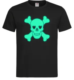 Чоловіча футболка Череп люмінесцентний Чорний фото