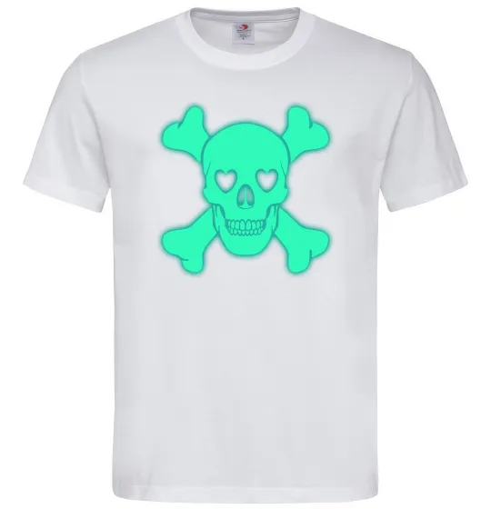 Мужская футболка Череп люмінесцентний Белый фото
