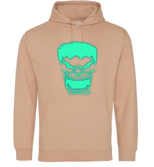 Мужская толстовка (худи) Халк Люмінесцентний Песочный фото