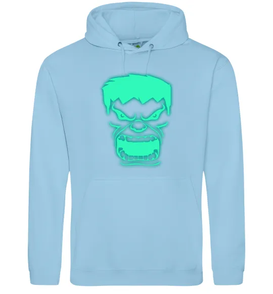 Мужская толстовка (худи) Халк Люмінесцентний Голубой фото