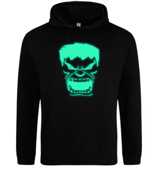 Женская толстовка (худи) Халк Люмінесцентний Черный фото