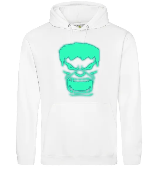 Женская толстовка (худи) Халк Люмінесцентний Белый фото
