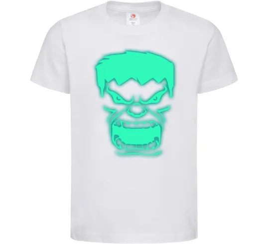 Дитяча футболка Халк Люмінесцентний Білий фото