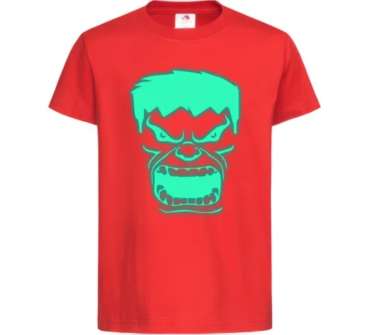 Дитяча футболка Халк Люмінесцентний Червоний фото