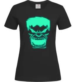 Женская футболка Халк Люмінесцентний Черный фото