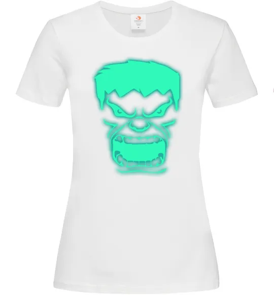 Жіноча футболка Халк Люмінесцентний Білий фото