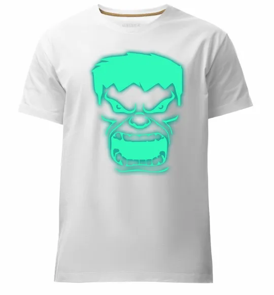 Чоловіча преміум футболка Халк Люмінесцентний Білий фото