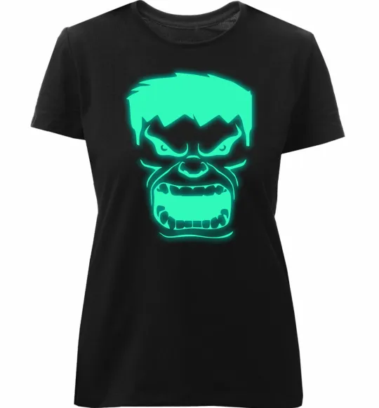 Жіноча преміум футболка Халк Люмінесцентний Чорний фото