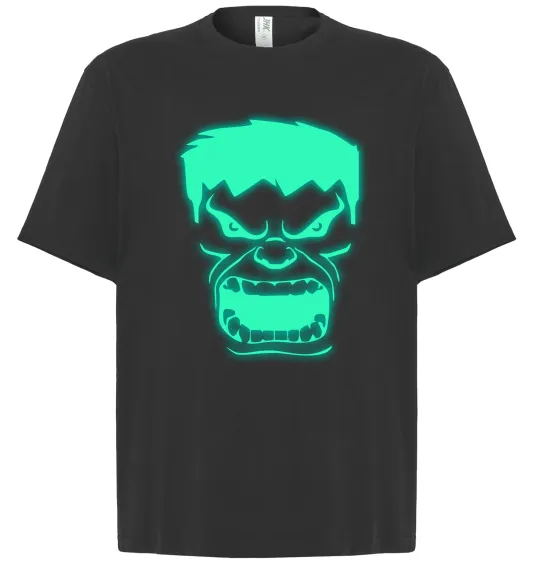 Футболка Оверсайз Халк Люмінесцентний Чорний фото