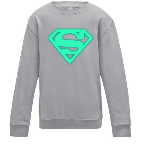Дитячий світшот Superman люмінесцентний Сірий меланж фото