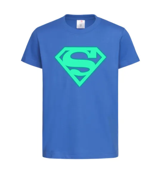 Детская футболка Superman люмінесцентний Ярко-синий фото