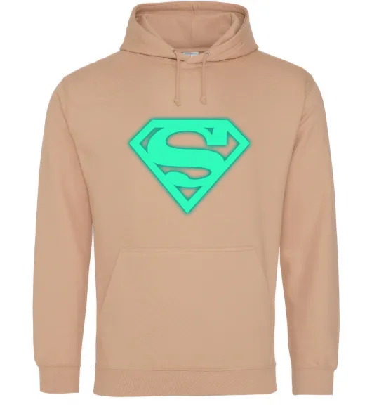 Мужская толстовка (худи) Superman люмінесцентний Песочный фото