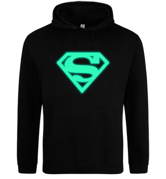 Женская толстовка (худи) Superman люмінесцентний Черный фото