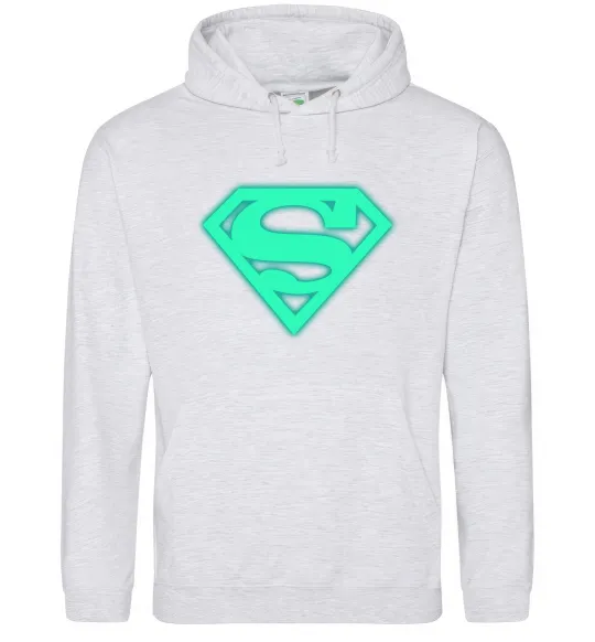 Женская толстовка (худи) Superman люмінесцентний Серый меланж фото