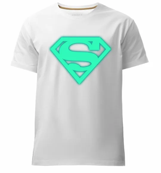 Чоловіча преміум футболка Superman люмінесцентний Білий фото