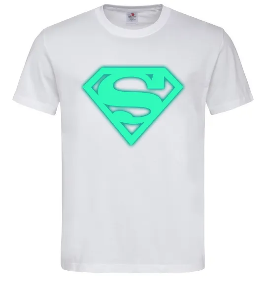 Чоловіча футболка Superman люмінесцентний Білий фото