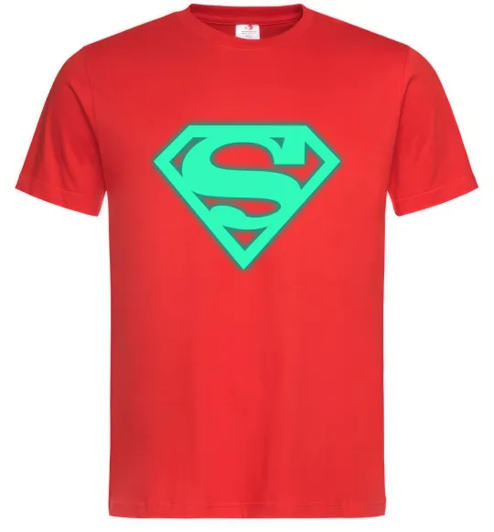 Чоловіча футболка Superman люмінесцентний Червоний фото
