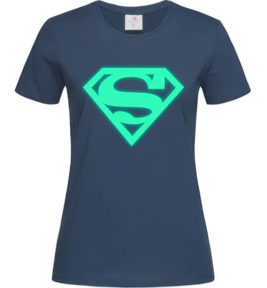 Женская футболка Superman люмінесцентний Темно-синий фото