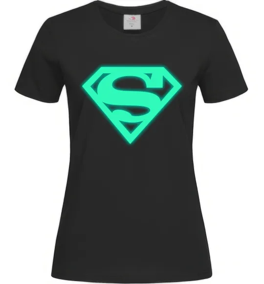 Женская футболка Superman люмінесцентний Черный фото