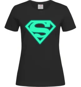 Женская футболка Superman люмінесцентний Черный фото