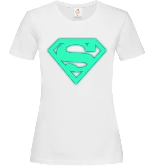 Женская футболка Superman люмінесцентний Белый фото