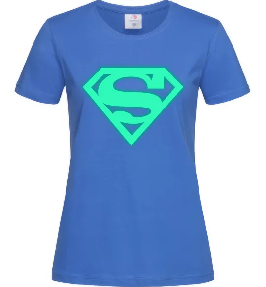 Женская футболка Superman люмінесцентний Ярко-синий фото