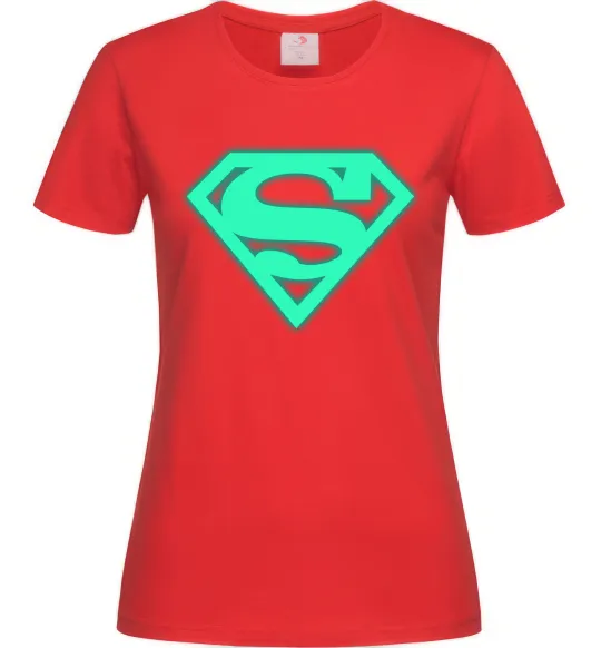 Женская футболка Superman люмінесцентний Красный фото