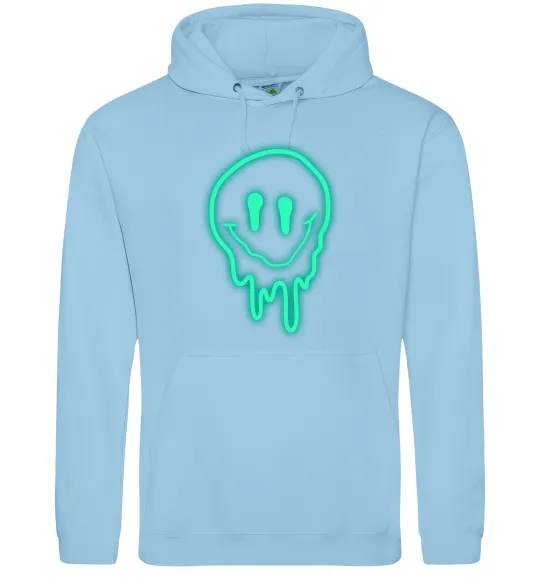 Чоловіча толстовка (худі) Смайл люмінесцентний Блакитний фото