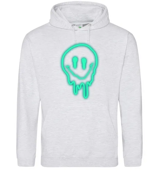 Жіноча толстовка (худі) Смайл люмінесцентний Сірий меланж фото