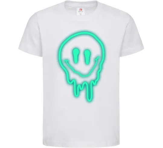 Детская футболка Смайл люмінесцентний Белый фото