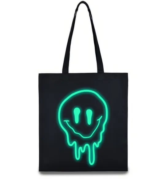 Еко-сумка Смайл люмінесцентний Чорний фото