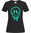 Жіноча футболка Смайл люмінесцентний Чорний фото